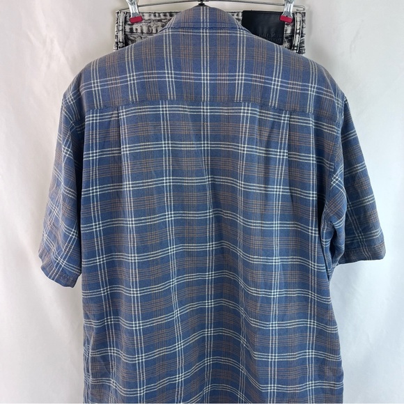 Vintage Blue Plaid Madison Trader Silk and Cotton Blend Size L - Picture 5 of 15
